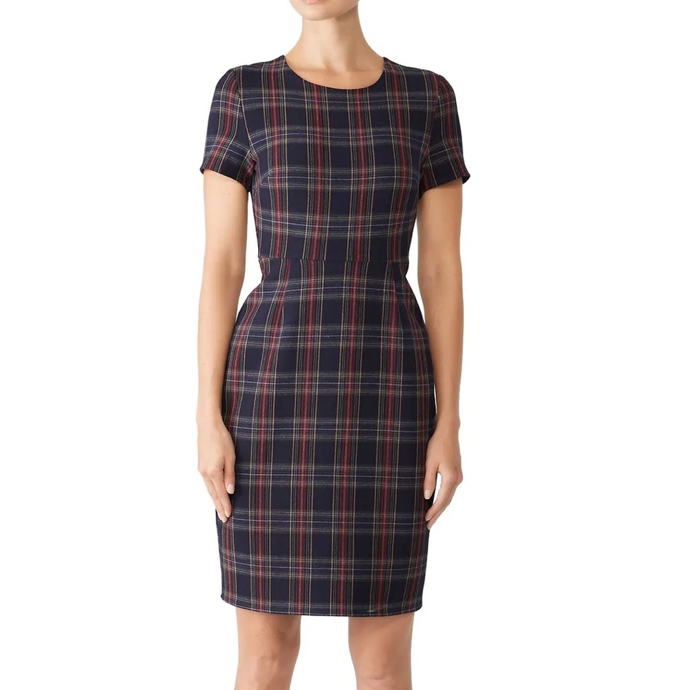 dRA Los Angeles Blue Plaid Pencil Skirt Midi Fall Dress